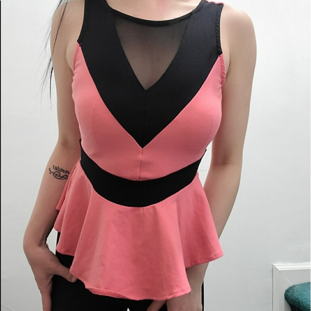 calypso coral peplum tank top
